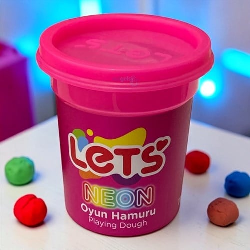 Lets Tek Renk Oyun Hamuru Neon Pembe 110 Gr