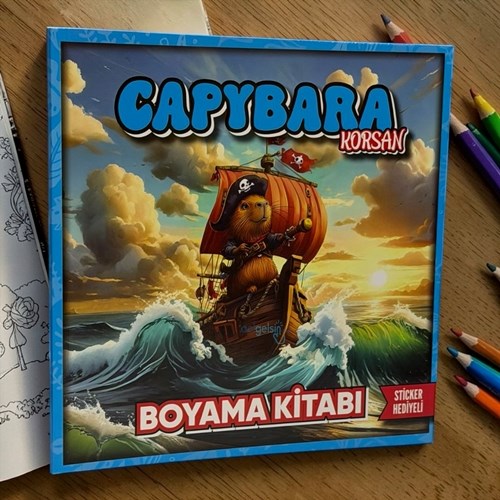 Lilamor Capybara Korsan Boyama Kitabı Sticker Hediyeli