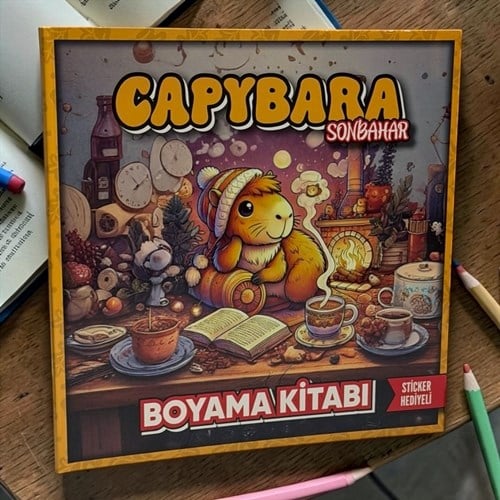 Lilamor Capybara Sonbahar Boyama Kitabı Sticker Hediyeli