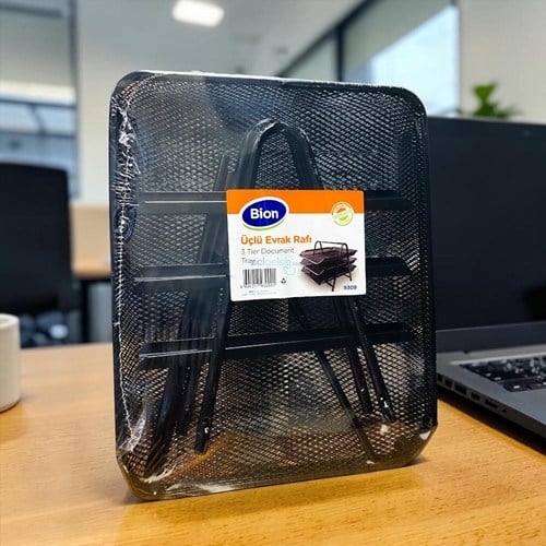 Mas Bion Perfore 3 Lü Tel Evrak Rafı Kutusuz Siyah
