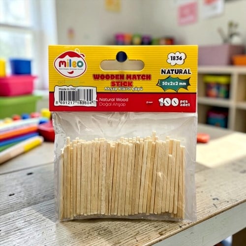 Mas Mileo Ahşap Kibrit Çöpü 100lü Paket