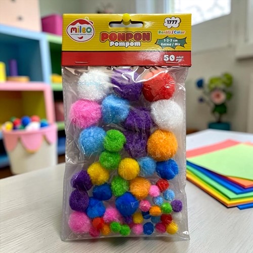 Mas Mileo Ponpon Karışık Ebatlar 1-2-3 Cm