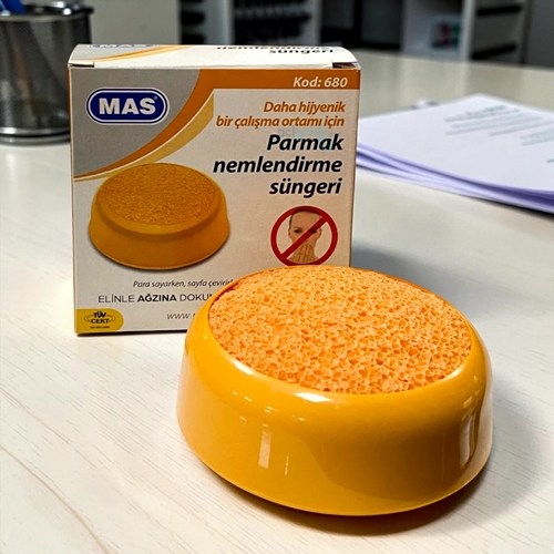 Mas Parmak Nemlendirme Pul Süngeri Turuncu