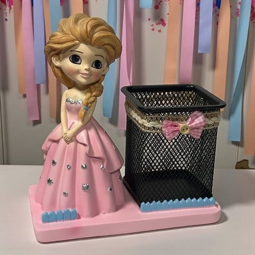 Masa Üstü Kalemlik Frozen Pembe