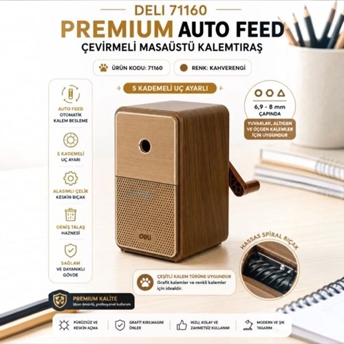 Masa Üstü Premium Kollu Kalemtraş 5 Kademe Uç Ayarlı