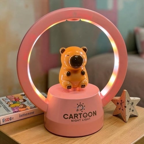 Masa Üstü Sevimli Cappy Bara Yuvarlak Gece Lambası