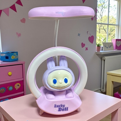 Masa Üstü Sevimli Labubu Çok Işıklı Led Gece Lambası Mor