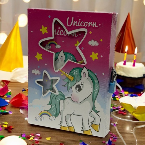 Maxx Unicorn Temalı Kutulu Kilitli Hatıra Defteri