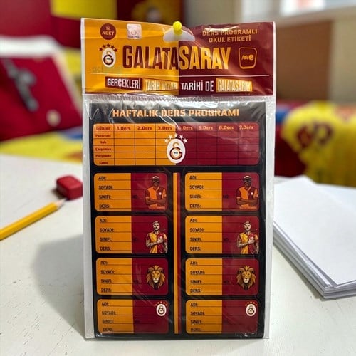Me Galatasaray Ders Programlı Okul Etiketi 12'li Paket