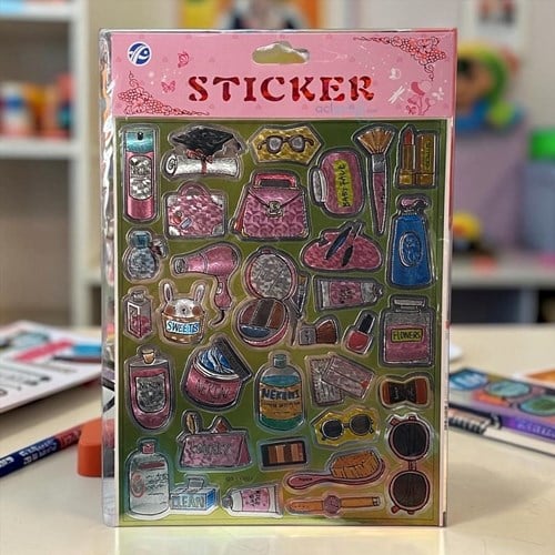 Metalik Sticker Büyük Boy Karışık Figür
