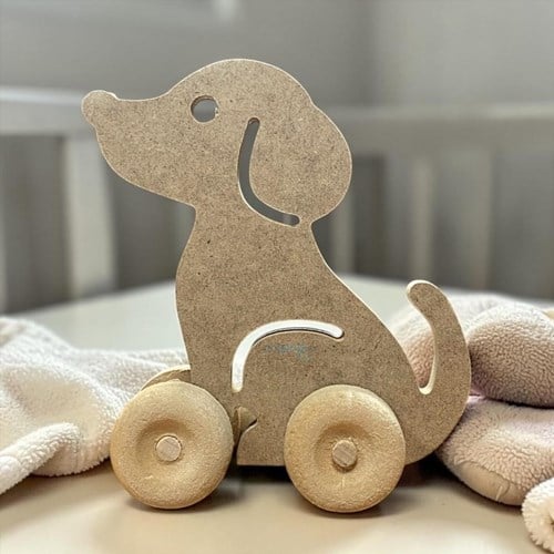 Miart Ahşap Tekerlekli Oyuncak Köpek 14