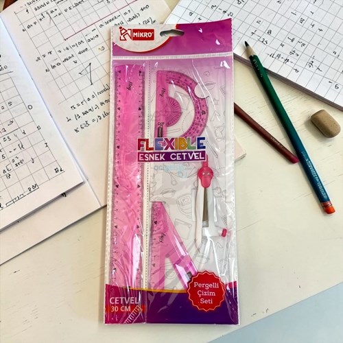 Mikro Çizim Seti Esnek Cetvel Pergelli 4lü