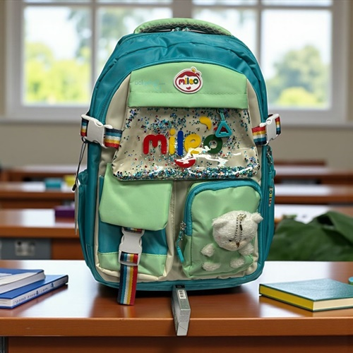Mileo Teddy Çok Gözlü Okul Çantası Siyah 2802