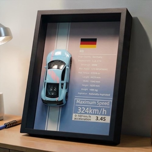 Mini Gt Audi R8 Çerçeveli Metal Model Araba Dekoratif Koleksiyon