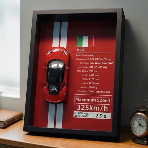 Mini Gt Maserati Mc20 Çerçeveli Metal Model Araba Dekoratif Koleksiyon