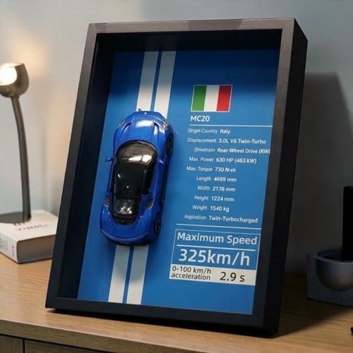Mini Gt Maserati Mc20 Mavi Çerçeveli Metal Model Araba Dekoratif Koleksiyon
