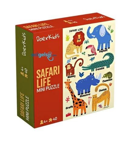 Mini Puzzle - Safari Vahşi Hayvanlar Puzzle 40 Parça