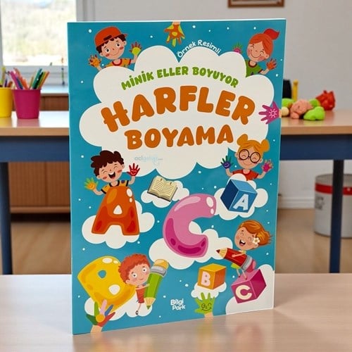 Minik Eller Boyuyor – Harfler Boyama Kitabı (örnek Resimli)