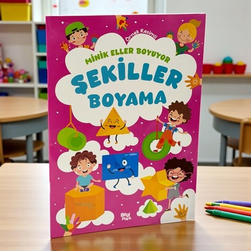 Minik Eller Boyuyor – Şekiller Boyama Kitabı (örnek Resimli)