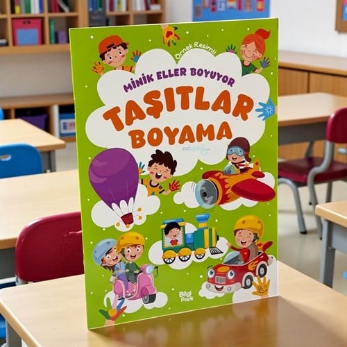 Minik Eller Boyuyor – Taşıtlar Boyama Kitabı (örnek Resimli)