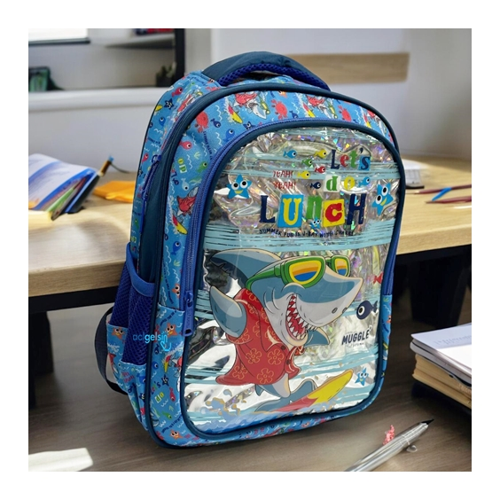 Muggle Cute Shark Mavi Okul Çantası