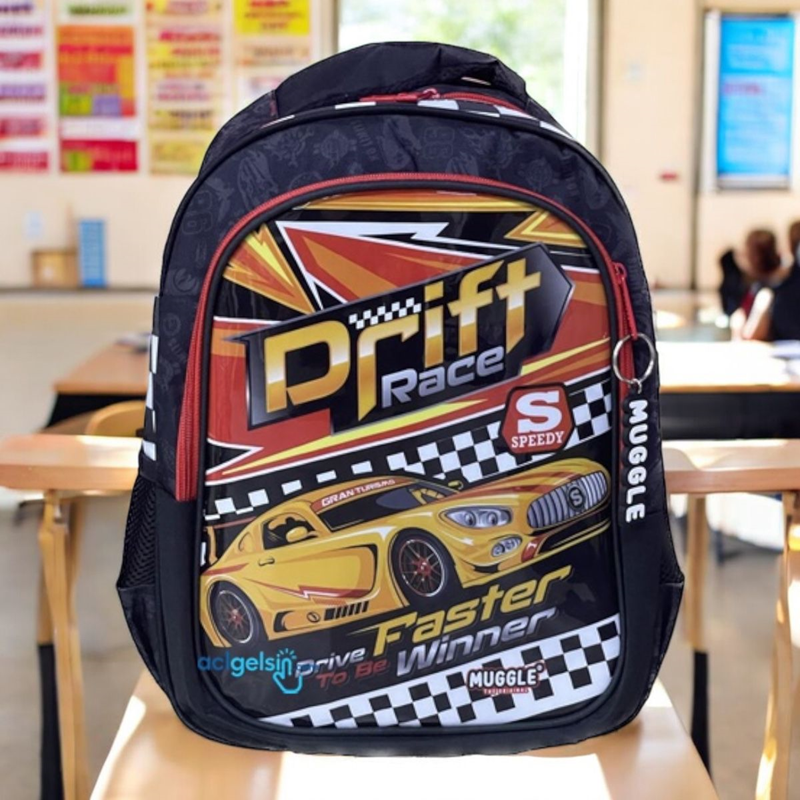 Muggle Mu Drift Car Siyah Okul Çantası