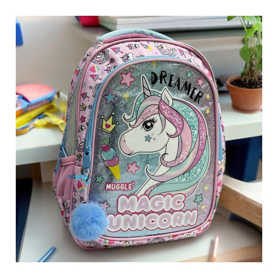 Muggle Mu Unicorn Pembe Okul Çantası