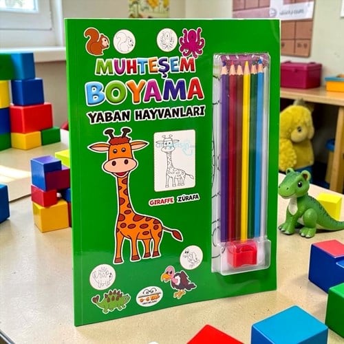 Muhteşem Boyama - Yaban Hayvanları - Kuruboya Ve Kalemtraş