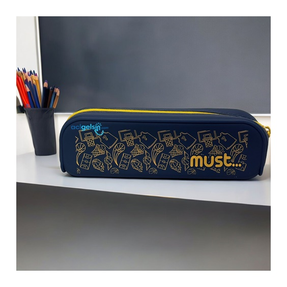 Must Silikon Kalem Çantası Desenli Pastel Renkler