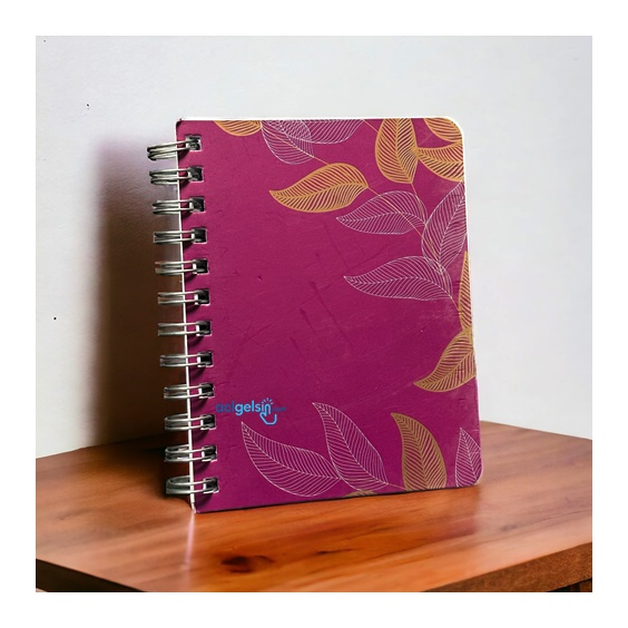 My Mia Art Fuşya Yaprak Spiralli Defter