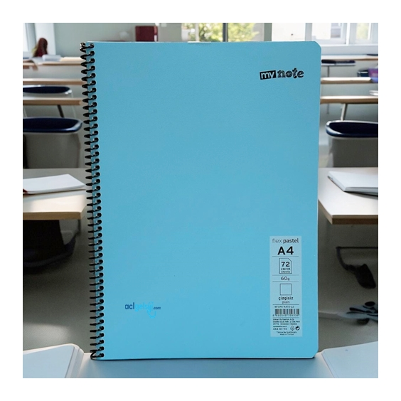 Mynote Flex Pastel Defter A4 72 Yaprak Çizgisiz