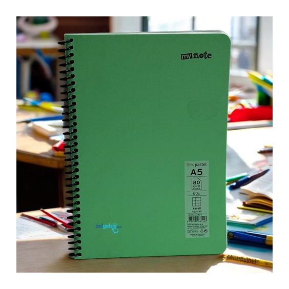 Mynote Flex Pastel Defter A5 80 Yaprak Kareli