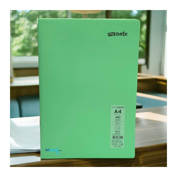 Mynote Text Pastel Defter A4 40 Yaprak Kareli