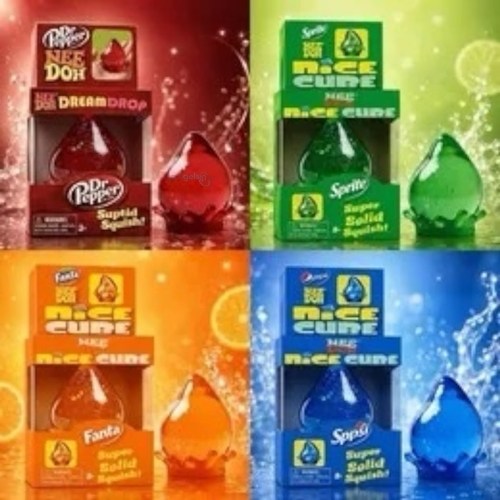 Needoh Jelly Squishy Sprite,pepsi,fanta,dr Pepper Nice Cube