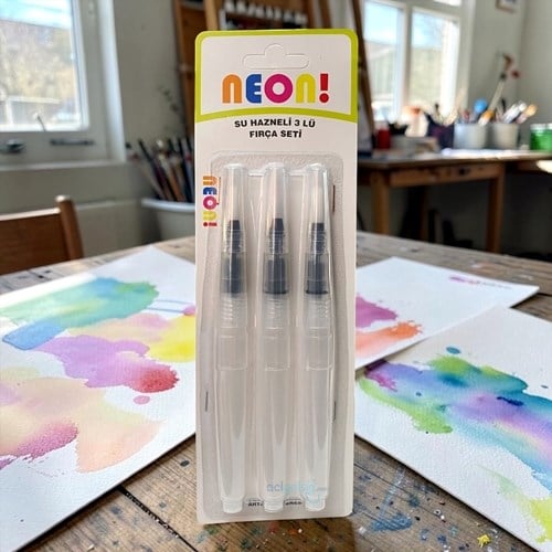 Neon Su Hazneli 3 Lü Fırça