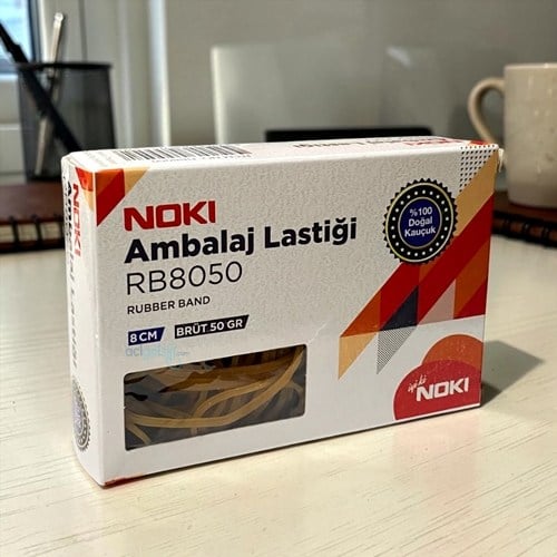 Noki Ambalaj Lastiği %100 Kauçuk 8 Cm. 50 Gr. Kutu Rb8050