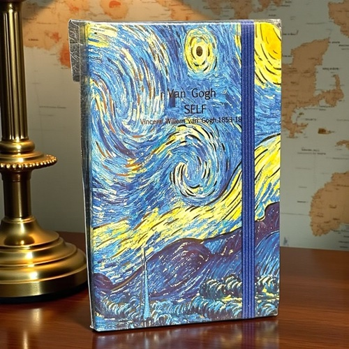 Not Defteri Lastikli A6 Bloknot Vangogh 80 Yaprak Çizgili