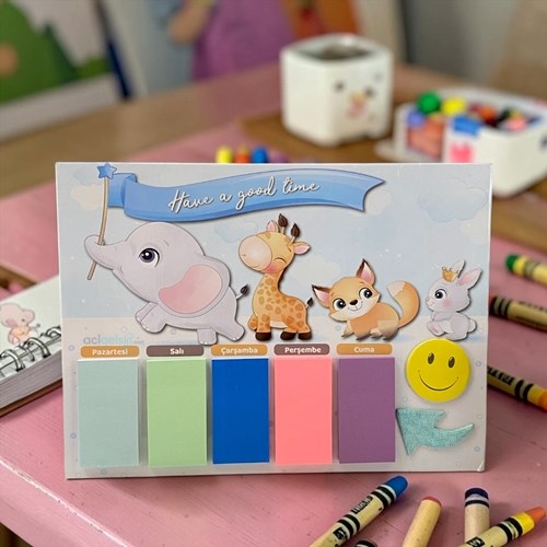 Notyaz Hayvanlar Yapışkanlı Not Kağıdı Haftalık Planlayıcı