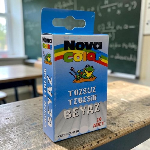 Nova Color Tozsuz Beyaz Tebeşir 10lu