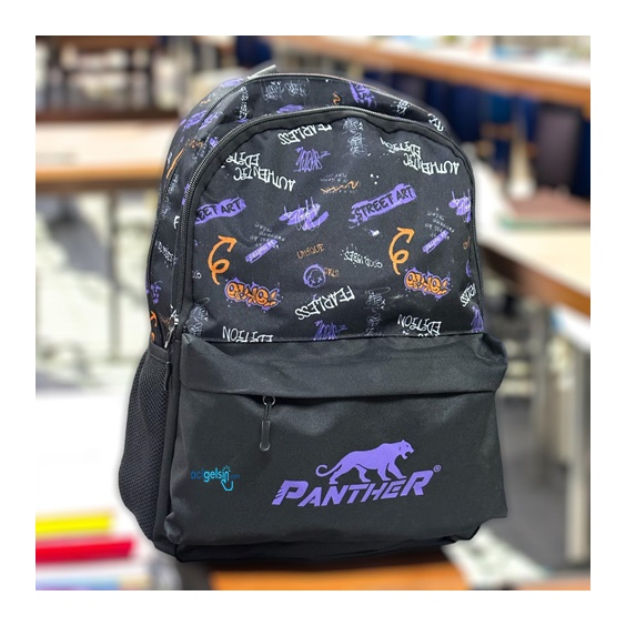 Panther Sreet Art Desenli Sırt Çantası