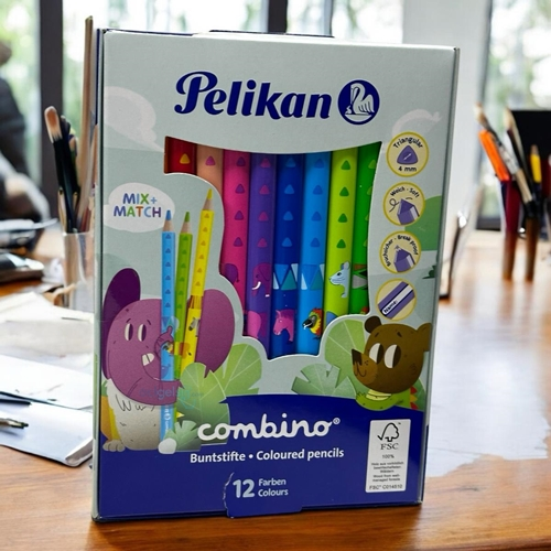 Pelikan Combino Jumbo Üçgen Kuruboya Kalemi 12 Renk