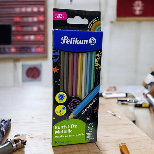 Pelikan Metalik Renkler Kuru Boya Kalemi 10 Renk