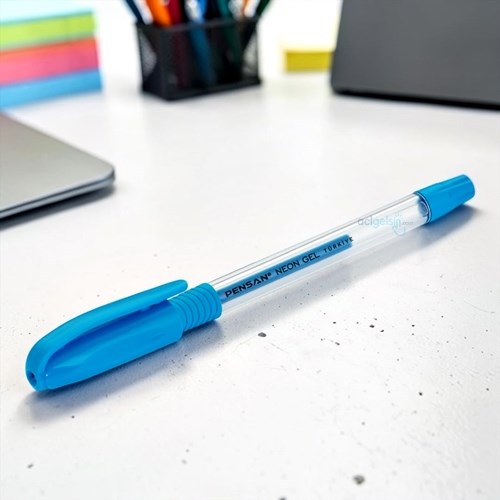 Pensan-2290 Neon Jel Kalem 1 Mm Mavi