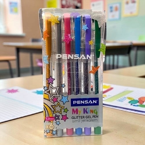 Pensan Jel Kalem My King Simli Kalem 6'lı