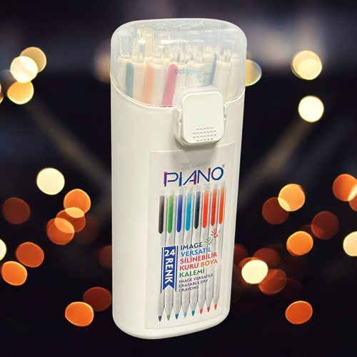 Piano Versatil Silinebilir Kuru Boya Kalemi 24 Renk