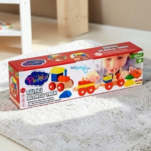 Play Wood Ahşap Eğitici Bloklu Tren 24
