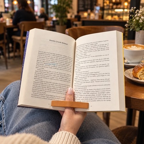 Pramid Ahşap Kitap Okuma Yüzüğü Small