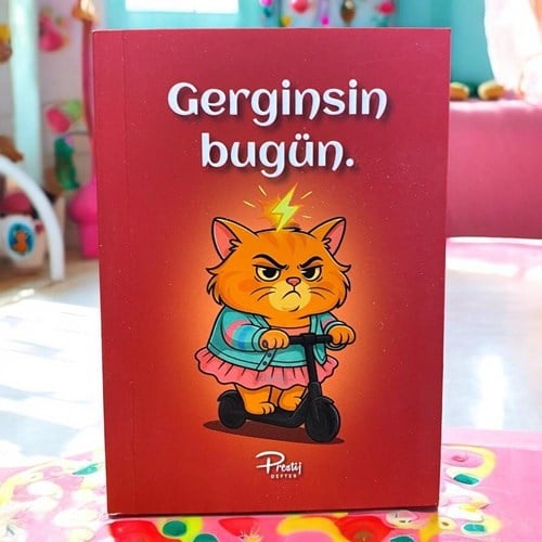 Prestij Defter Motto Kediler Çizgili Not Defteri