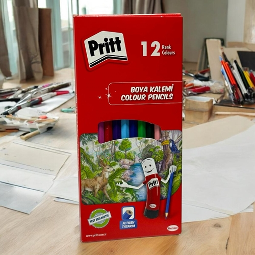 Pritt Kuru Boya Kalemi Tam Boy 12 Renk