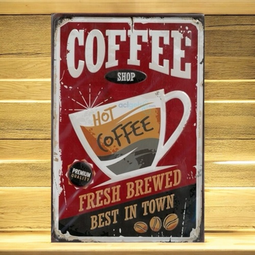 Retro Coffe Shop Metal Kabartma Plaka